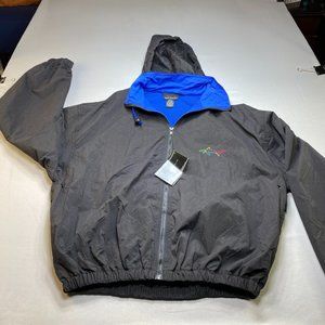 Vintage Greg Norman Golf Rain Jacket w/ hidden hood shark logo SMALL NOS NWT 90s